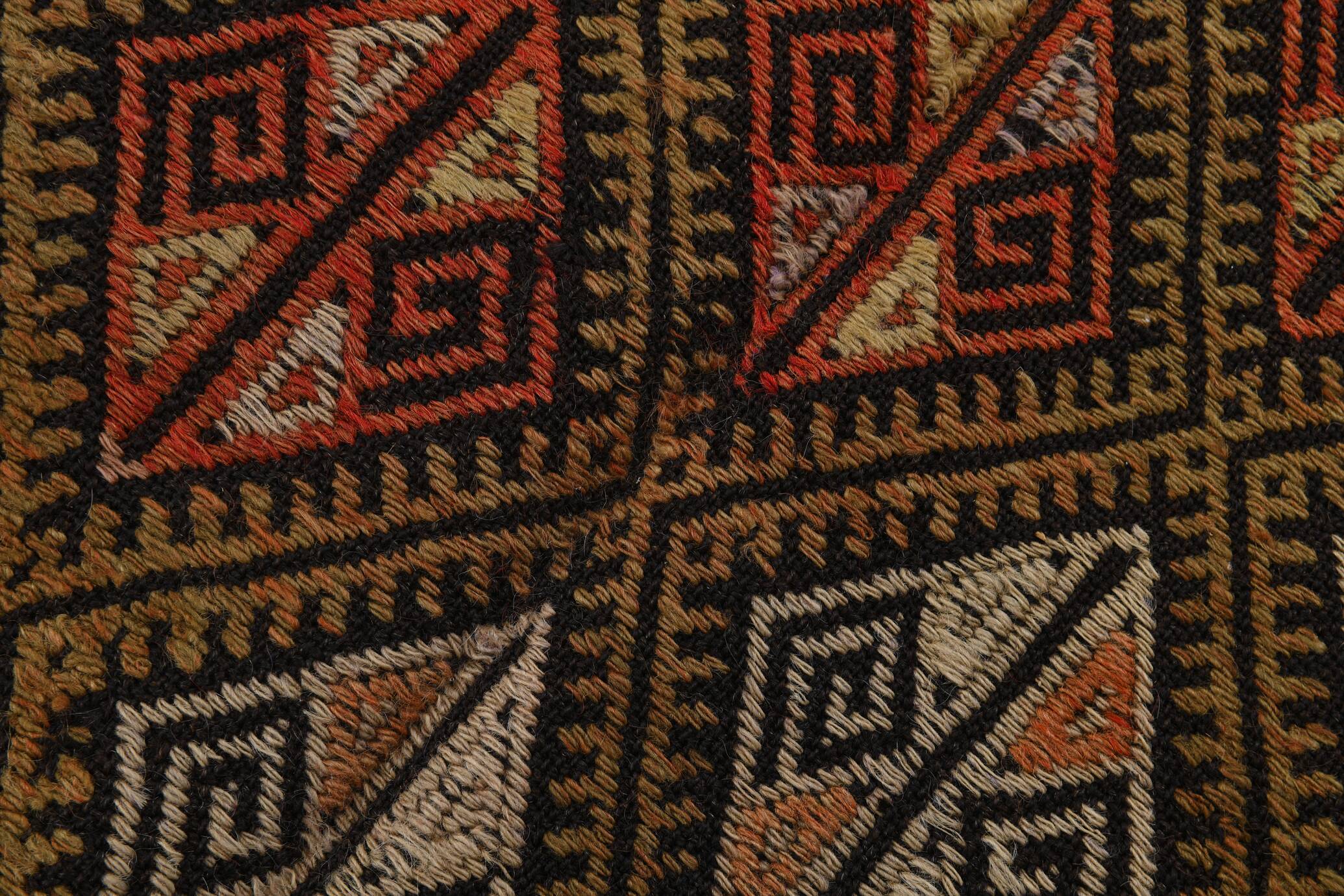 5x7 Brown Color Kilim Rug, Orientel Turkish Kilim, 153x202Cm