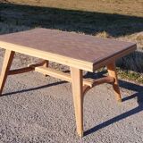 Art Deco table in solid walnut