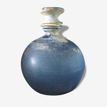 Ball blue glass vase