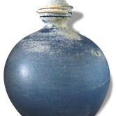 Ball blue glass vase