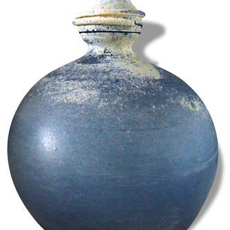 Ball blue glass vase