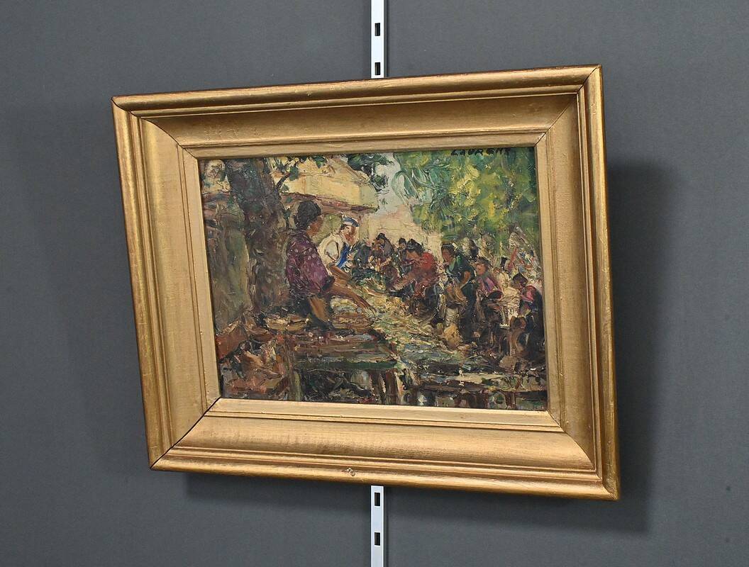 Painting “The Market” by Laurens – Early 20th century