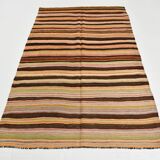 4x7 Rug For Farmhouse Room Vintage Kilim Rug, 139x215Cm
