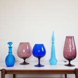 Italian vase Empoli purple 1950