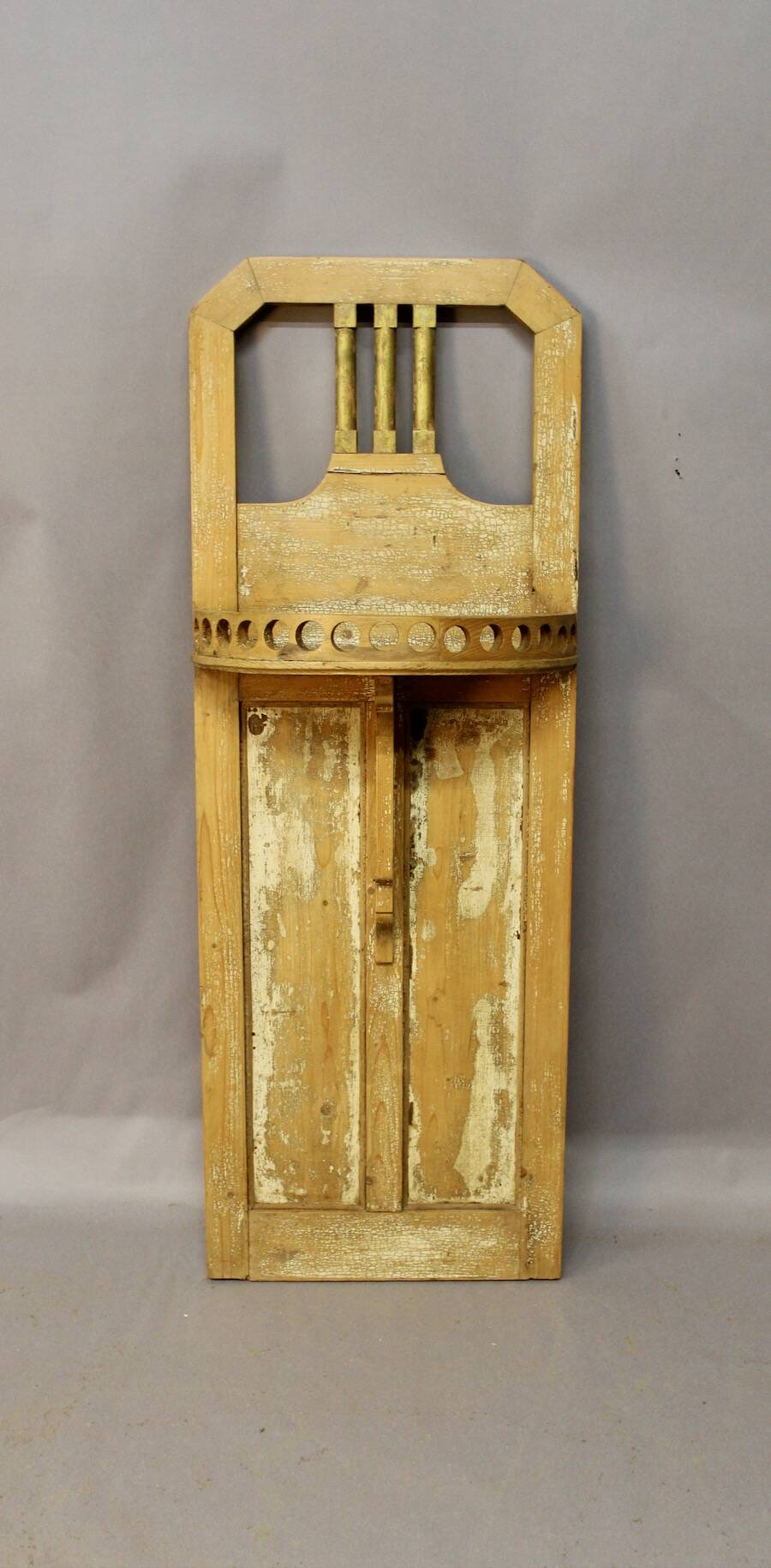 Cracked and whitewashed wood wall console