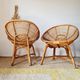 Pair of vintage basket chairs in rattan – Riviera style 1960