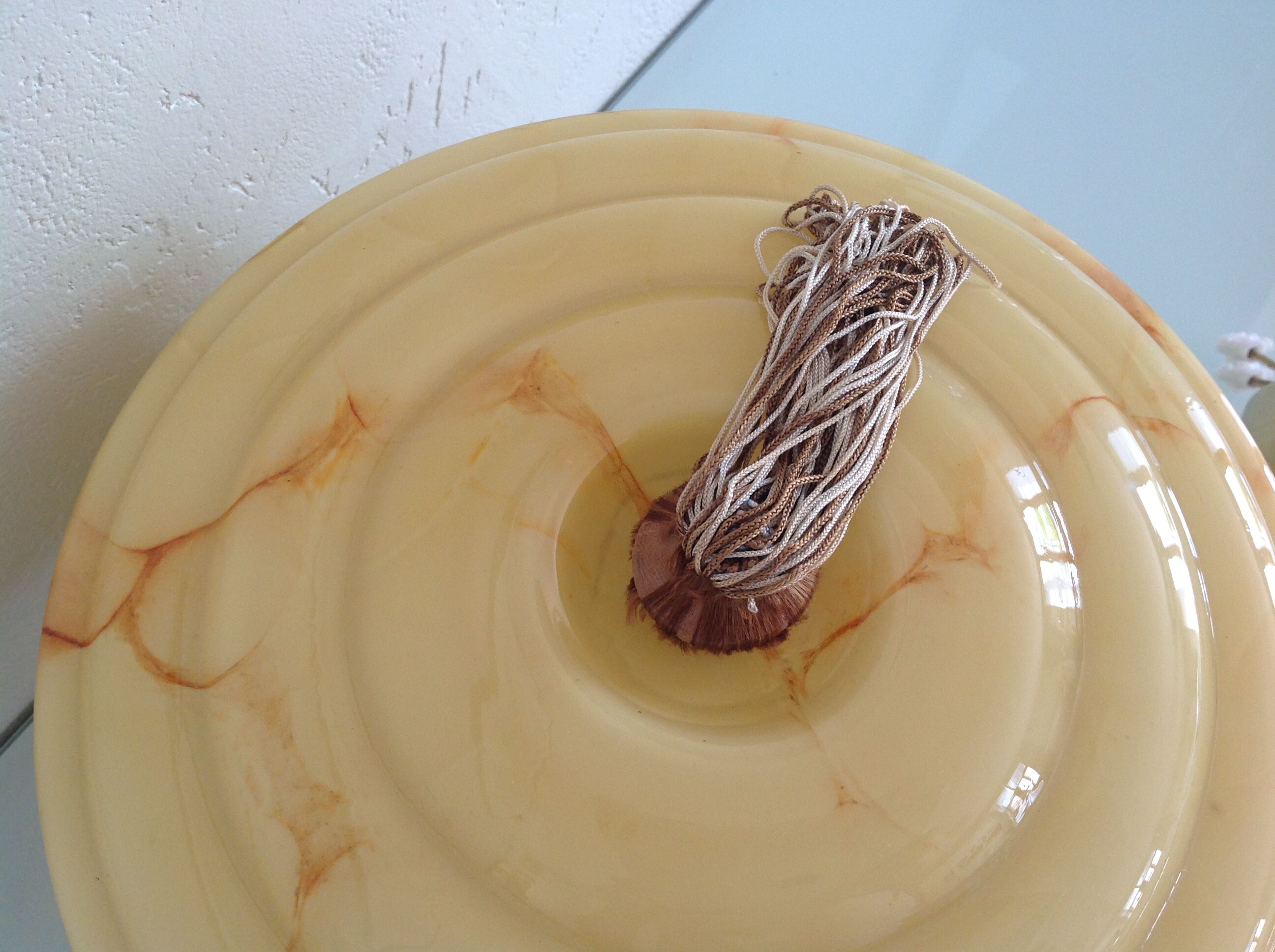 Vintage marbled glass globe ceiling light 50s 60s