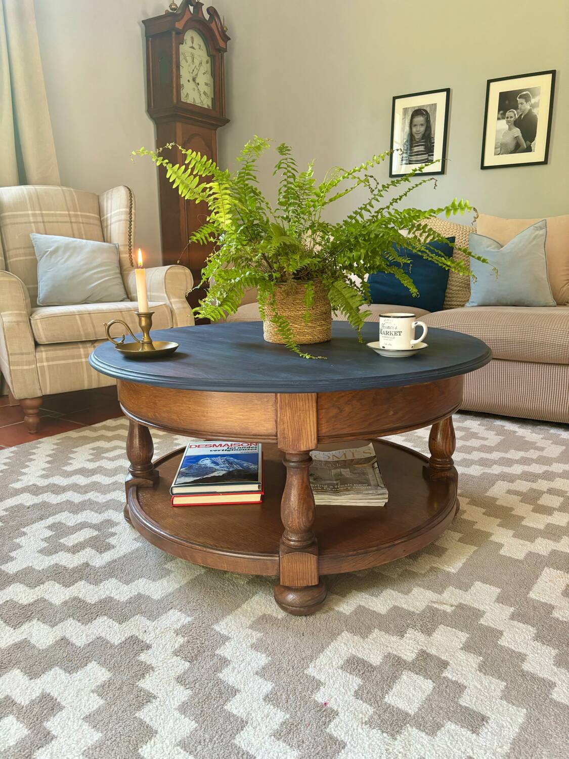 Table basse ronde en bois massif