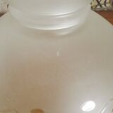 French Vintage White Opaque Glass Lantern Style Patterned Replacement Shade