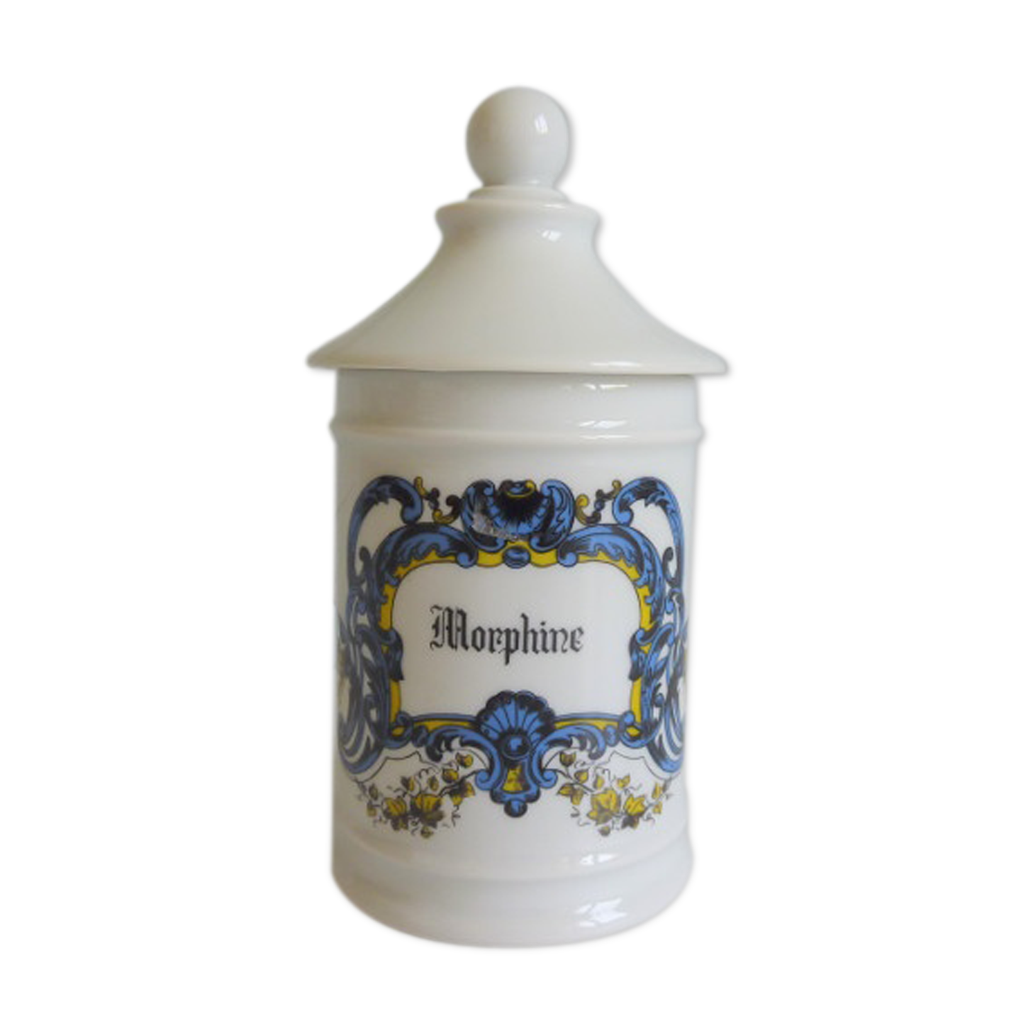 Apothecary Pot Morphine Porcelaine Avignon France
