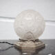 Charles Ranc art deco lamp, bedside lamp, nickel-plated bronze and glass globe