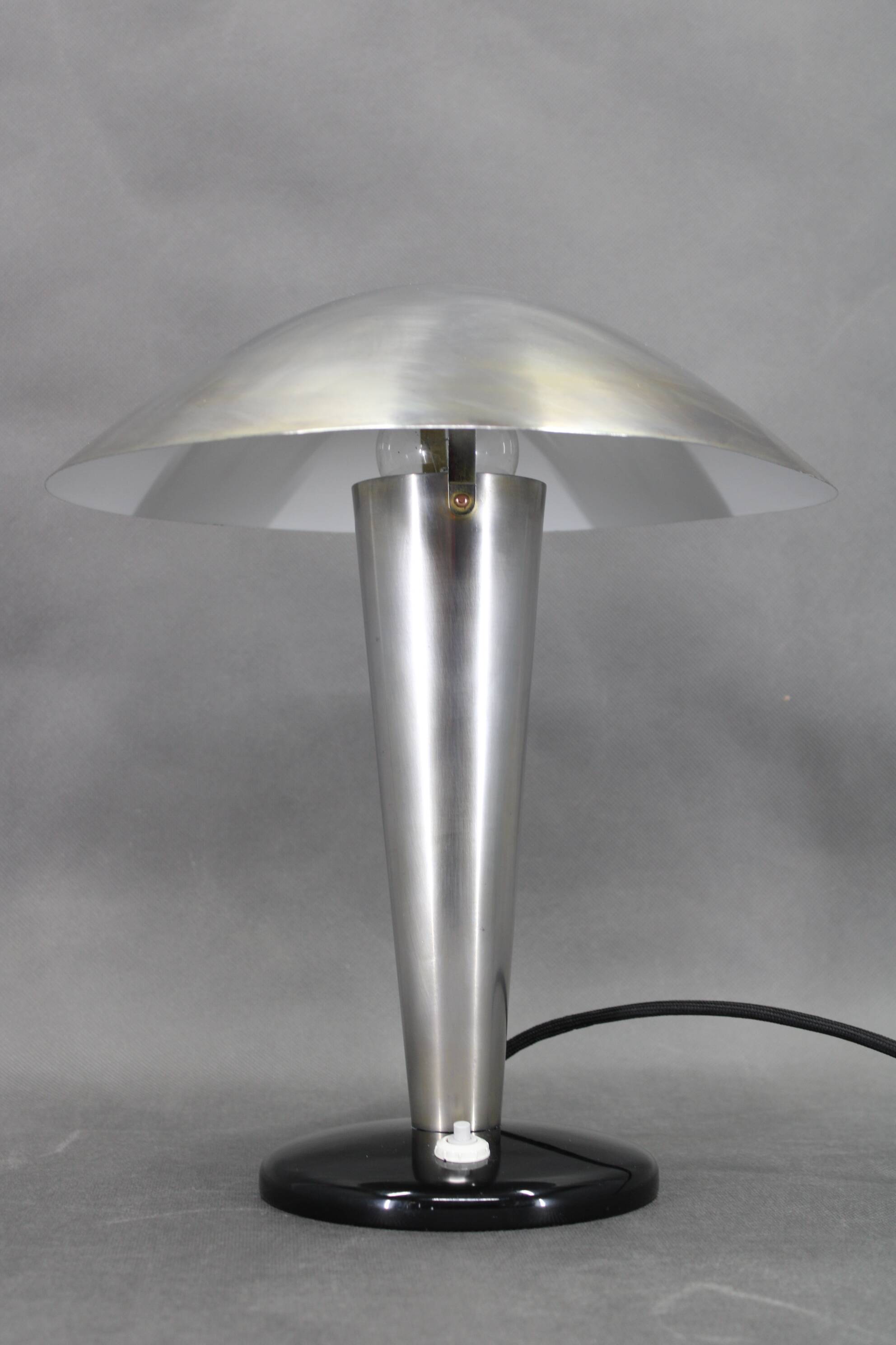 1930s Bauhaus Mushroom Table Lamp , Czechoslovakia