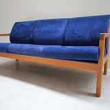 Scandinavian natural wood and fabric sofa, CFC Silkeborg, Denmark