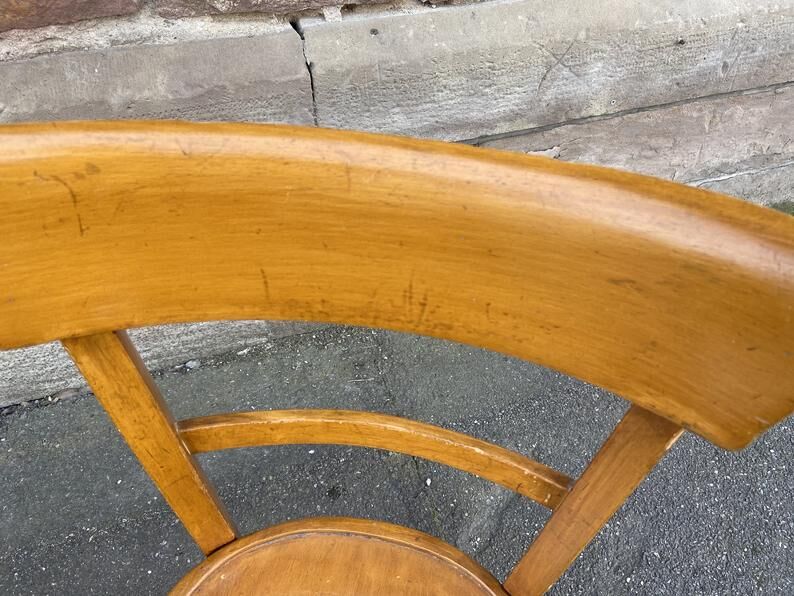 Pair of curved wooden bistro chairs