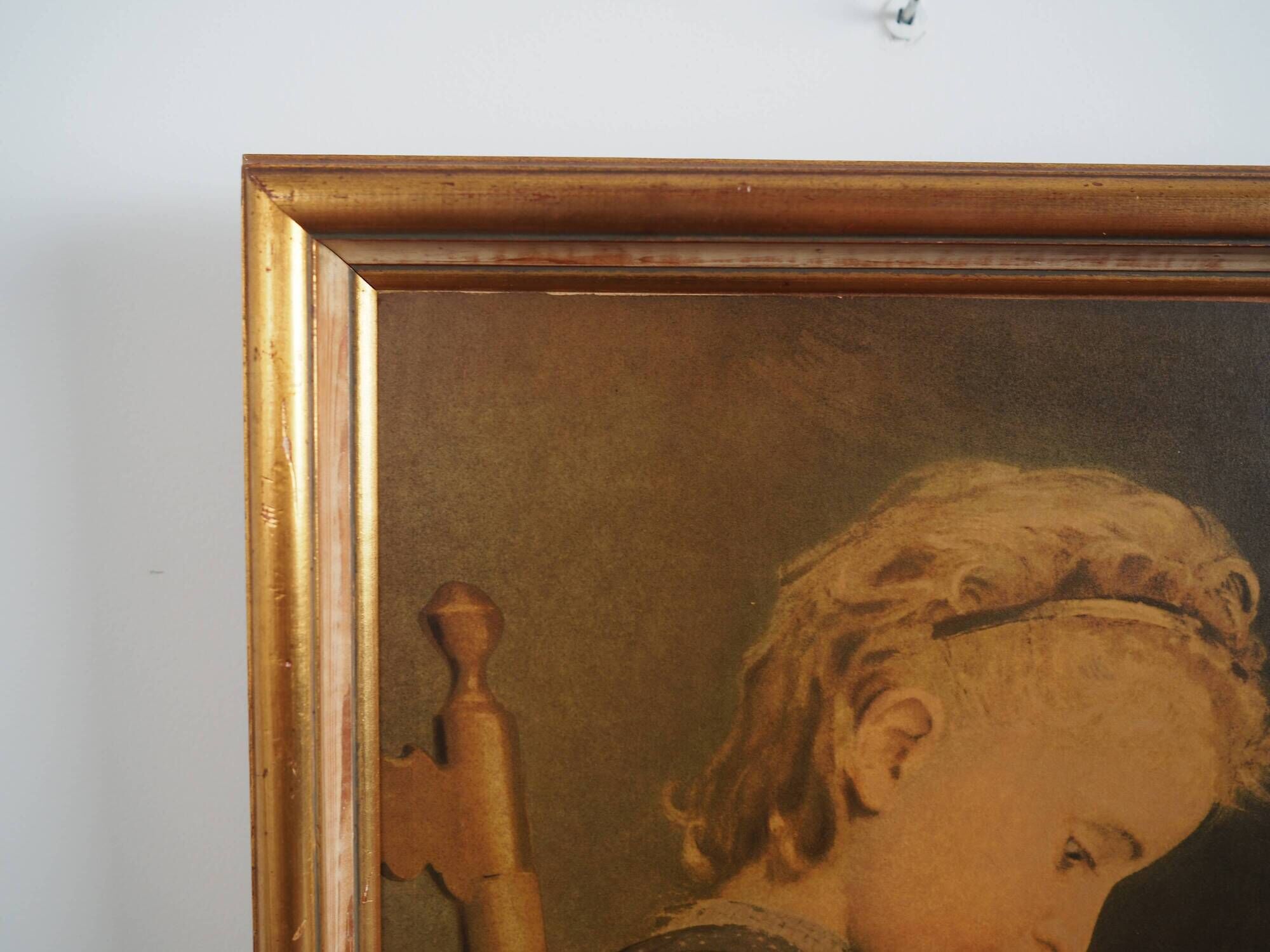 Painting „The Portrait of the Girl”, Scandinavian design, 19th century, by Albert Anker