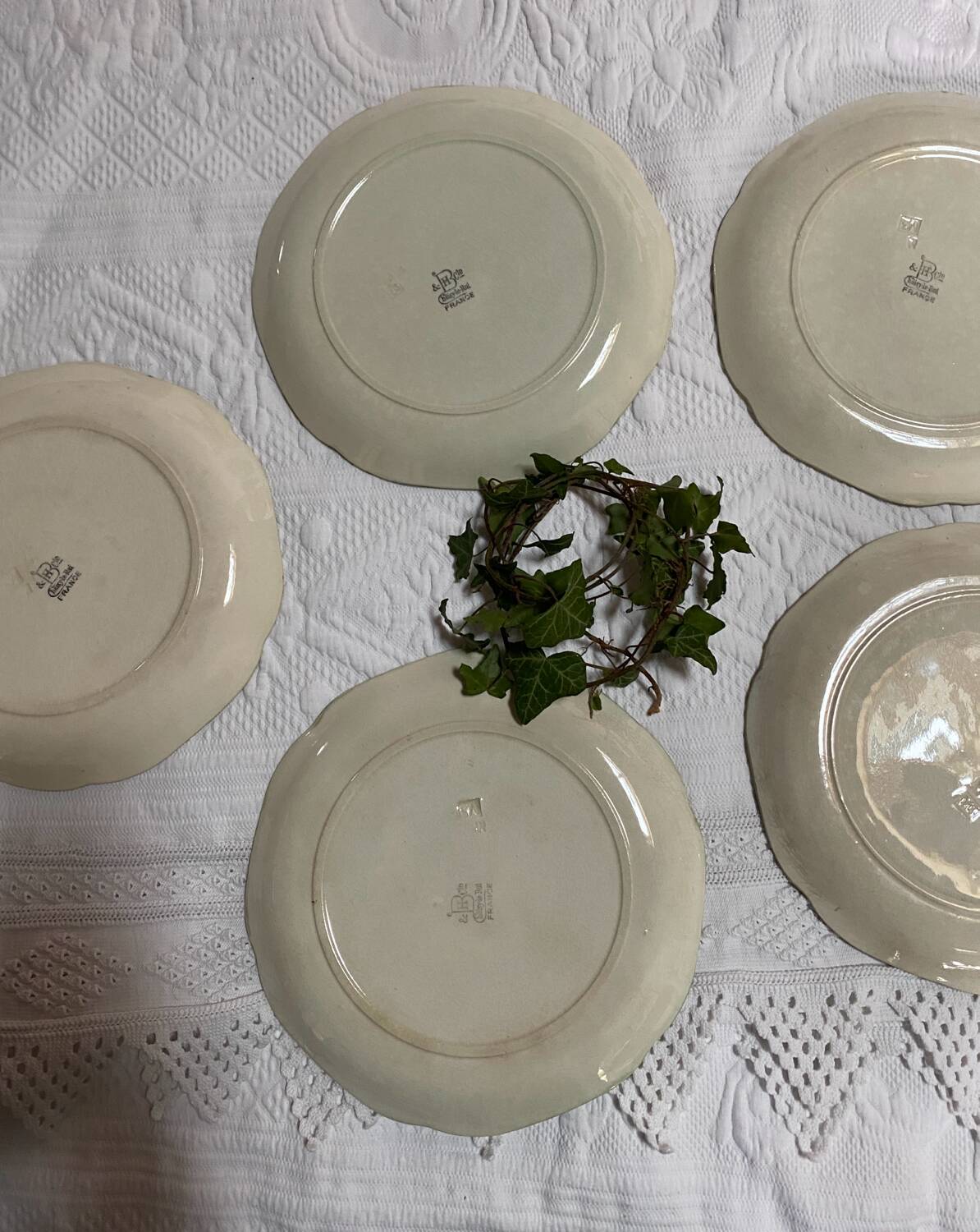 Set of 5 Choisy le Roi 19th century majoline plates