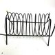 Vintage black lacquered metal magazine rack – 1950s multi-color design