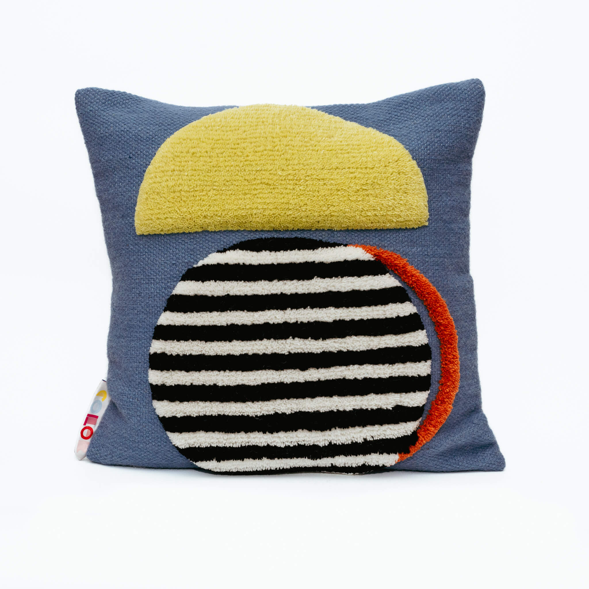 Handmade wool cushion cover yellow lamp 45 x 45 cm