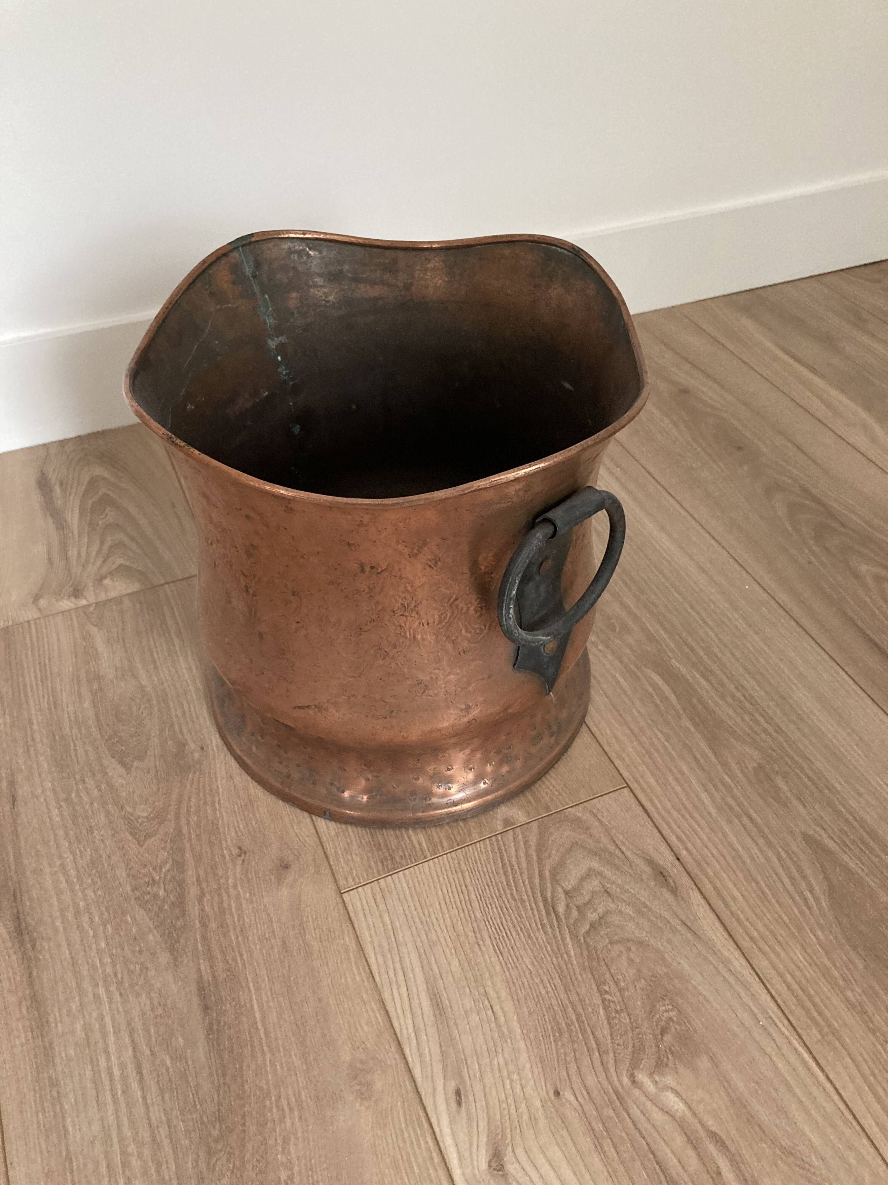 Old copper pot cover