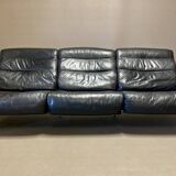 3-seater leather and chrome sofa design 1960.