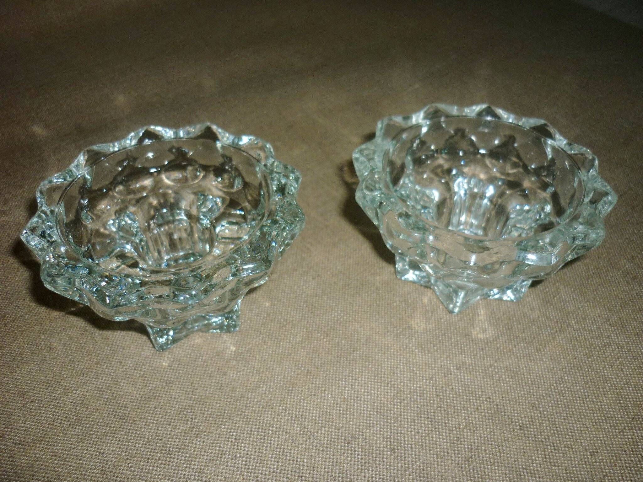 Paire de 2 bougeoirs en cristal