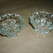 Paire de 2 bougeoirs en cristal