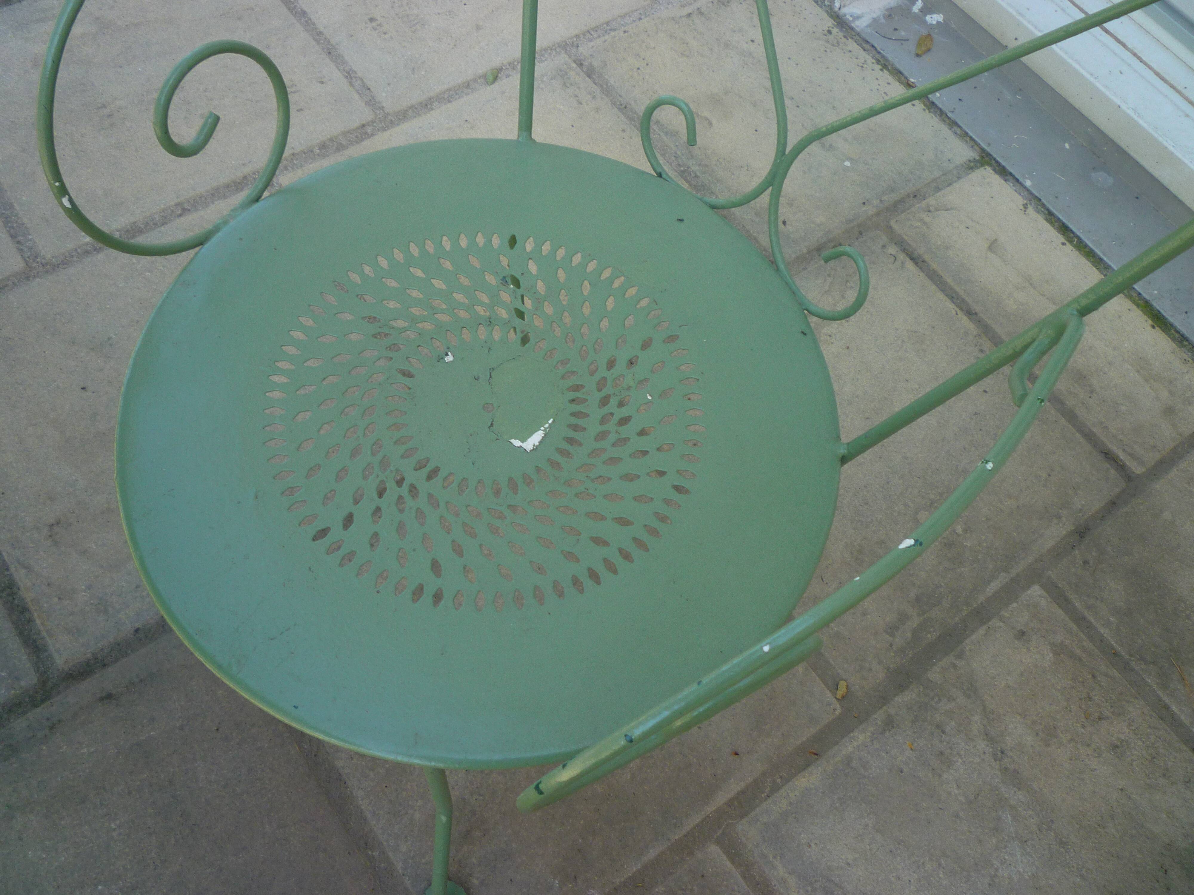 Former garden furniture in wrought iron