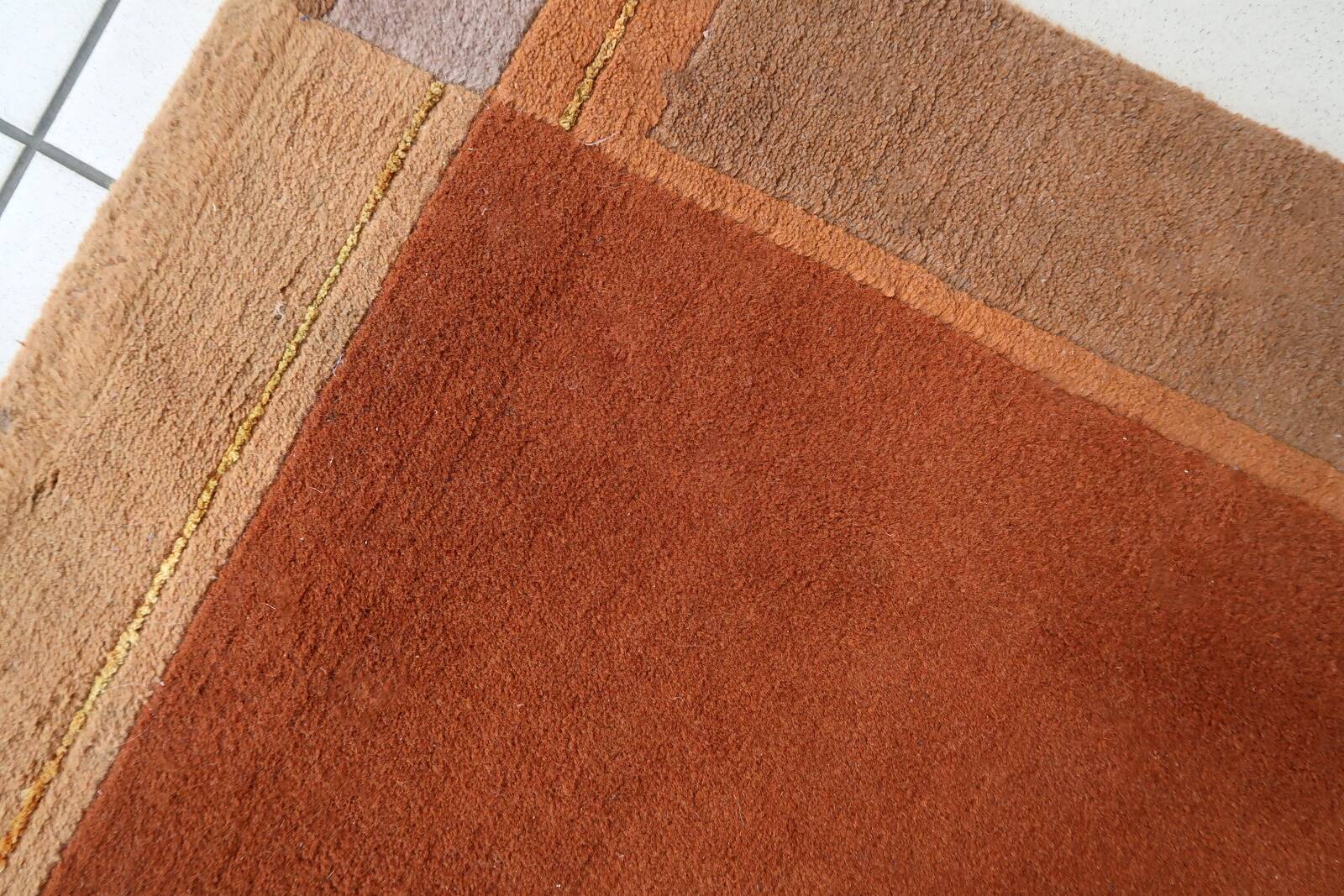 Tapis Vintage Khaden Tibétain Fait Main en Laine – Années 1970 – 122 x 163