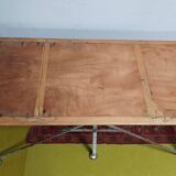 Large industrial metal and beech table