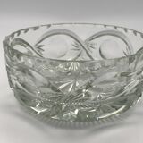 FRUIT CUTTER, SALAD BOWL in Solid CRYSTAL decorated with Hand-Cut PATTERNS