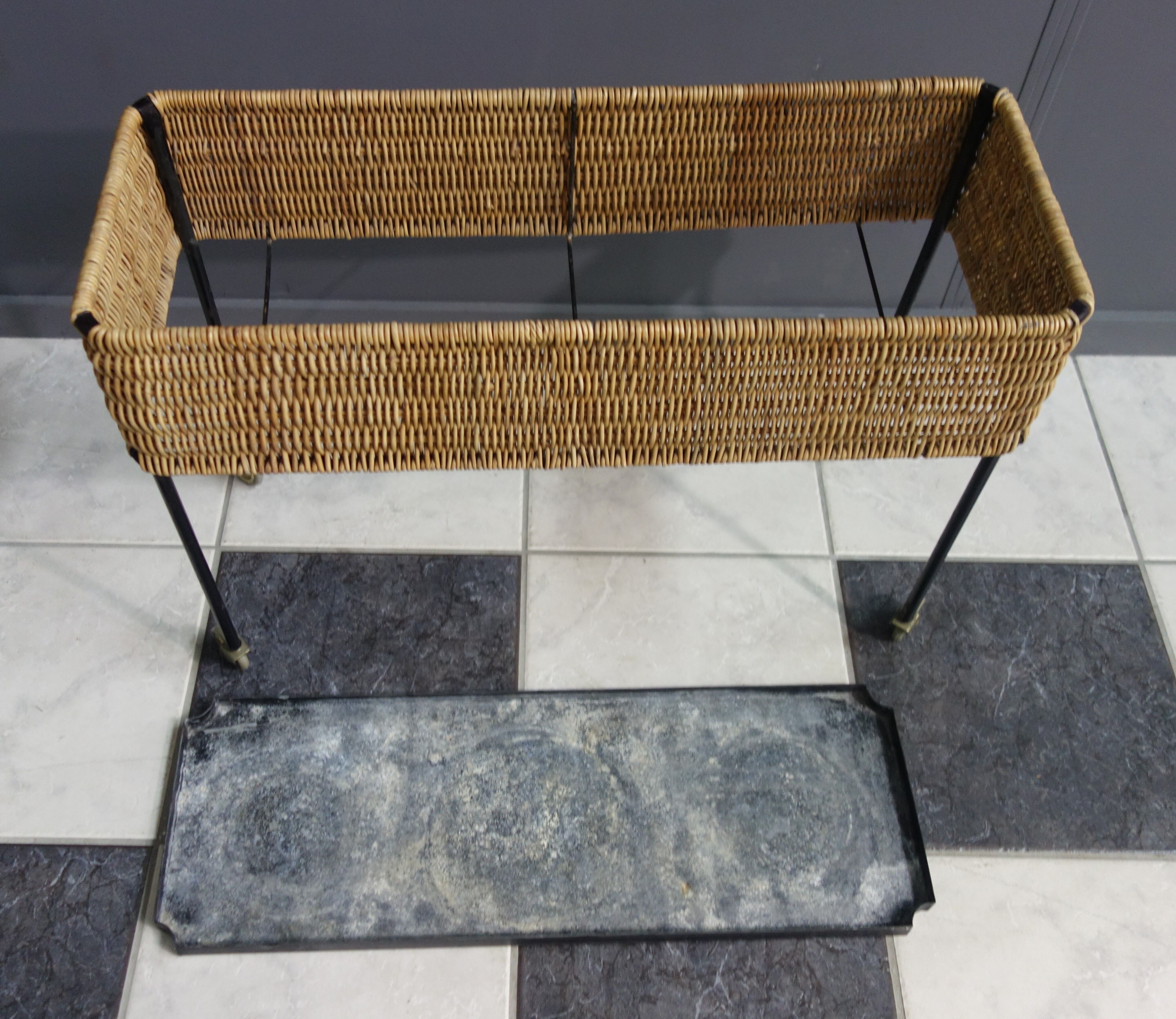 Wicker plant / flower stand 1960s