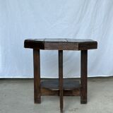 Pedestal table or small octagonal side table quadripod base with modernist spacer