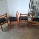 Set of 4 vintage Scandinavian chairs with Skaï seat