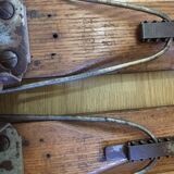 Wooden skis and vintage bamboo sticks