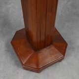 Oak & Marble large Art Deco pedestal, France 1920s