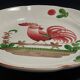 Earthenware plate with rooster and cherry decor, Hadancourt art earthenware factory, Milie