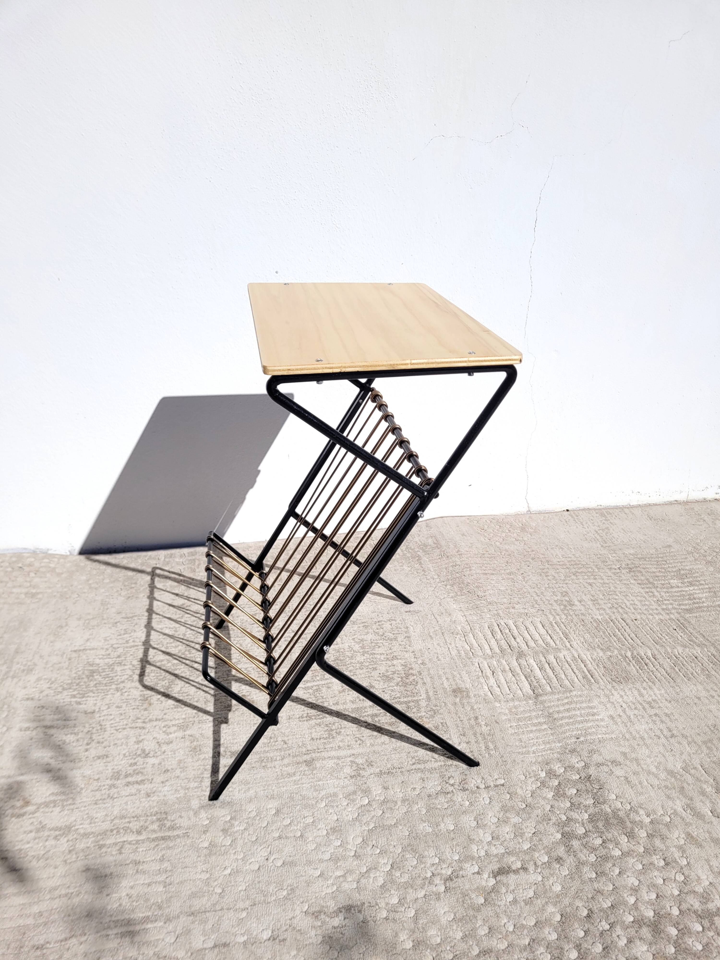 Scoubidou side table 1960 vintage saddle or end table