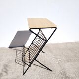 Scoubidou side table 1960 vintage saddle or end table