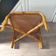 Rattan coffee table with brown leather top 63 cm side 39 cm high