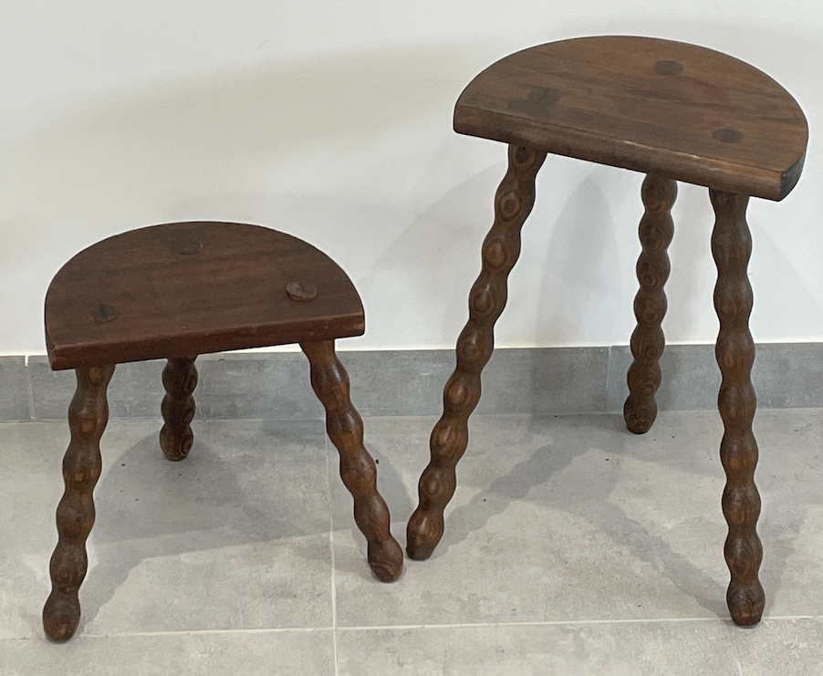 Tripod stools twisted feet