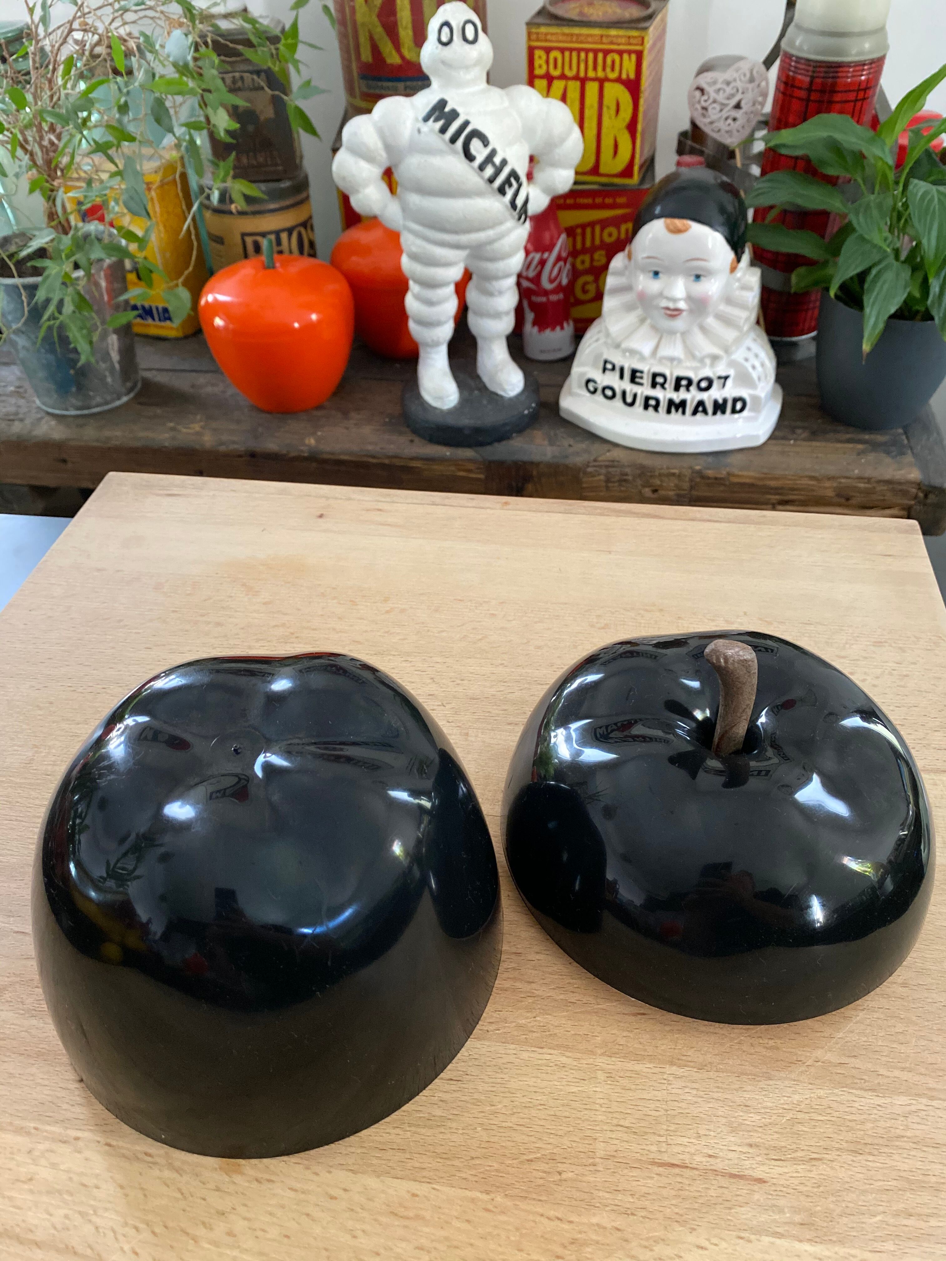 Vintage black apple ice bucket