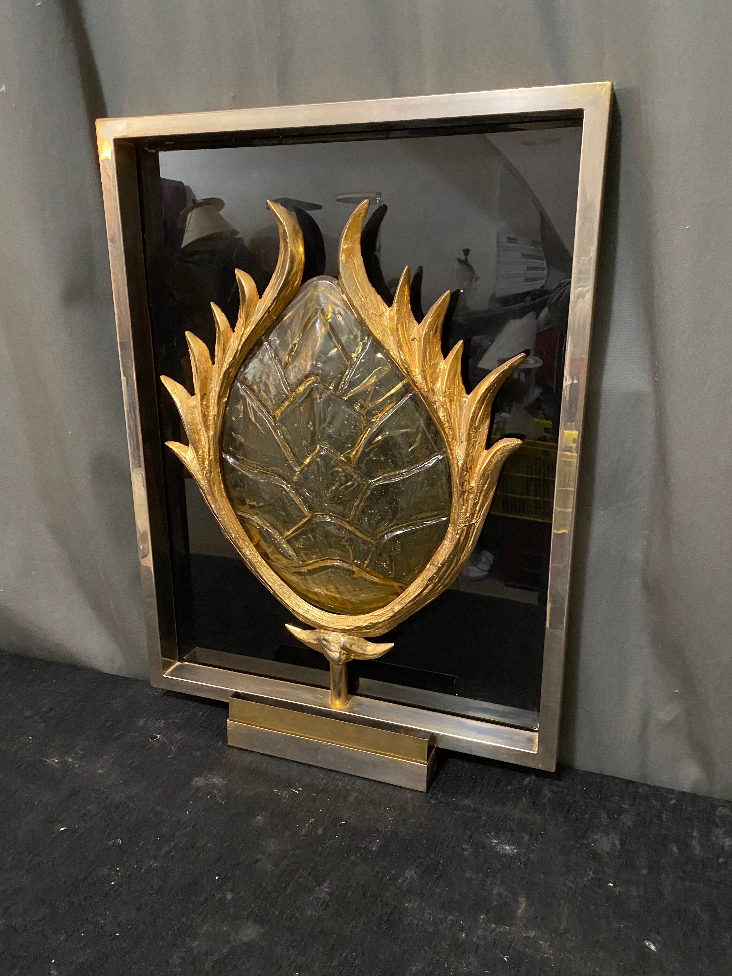 Wall lamp sculpture turtle in resin