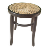 Tabouret en bois et cannage