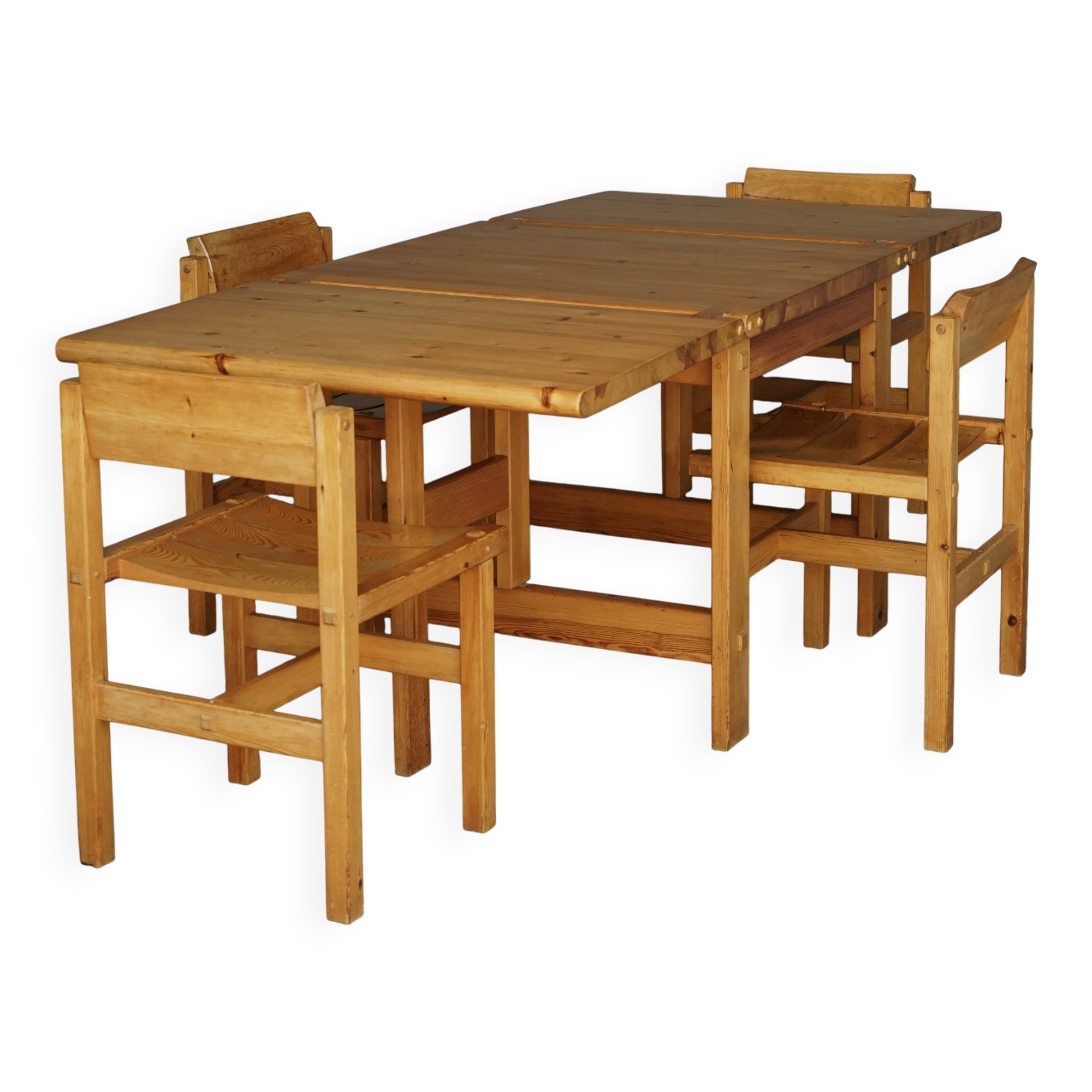 Pine Dining Set by Edwin Helseth for Strange Bruk, 1960s
