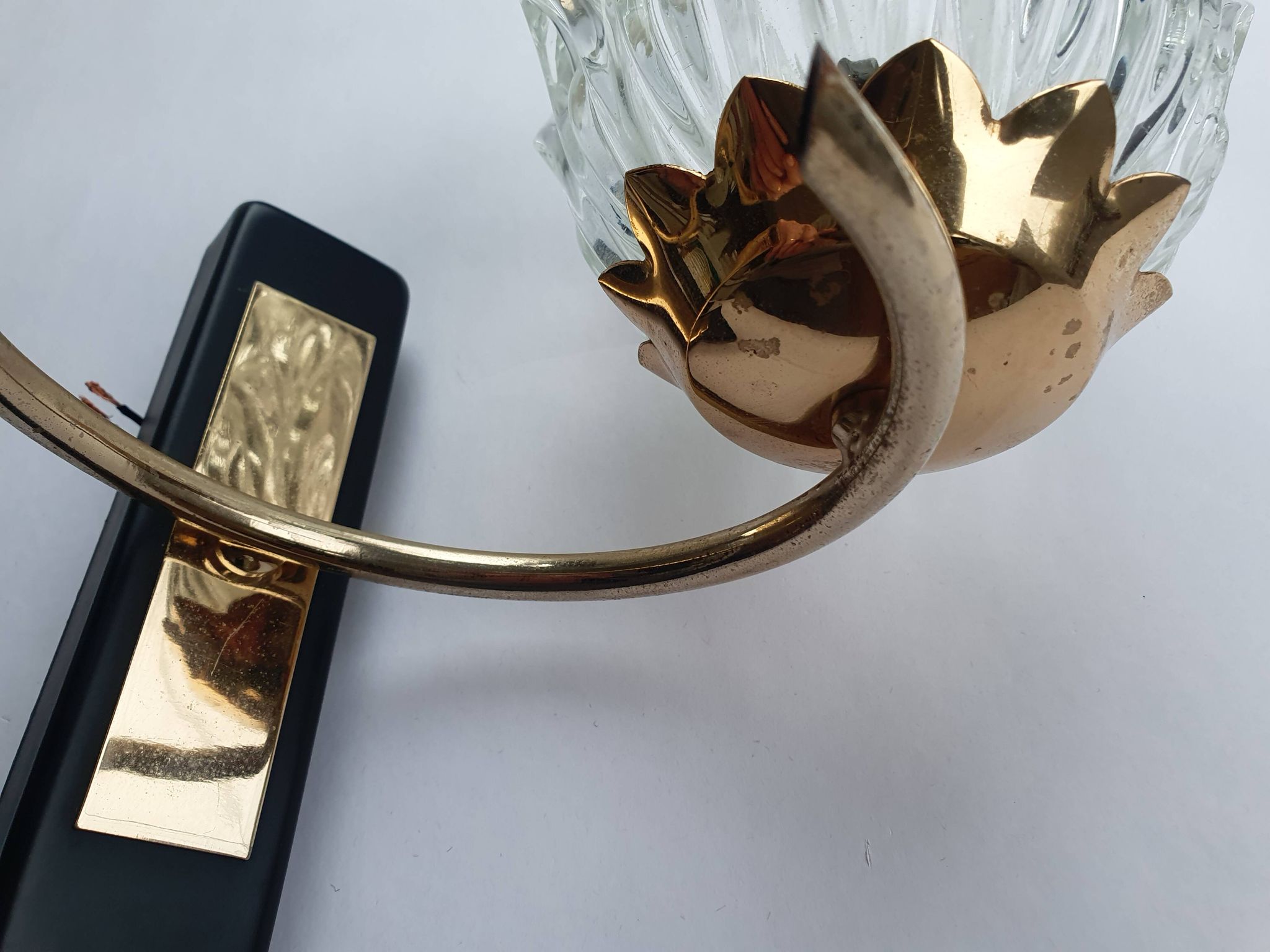 Pair of 1950s gold wall lights