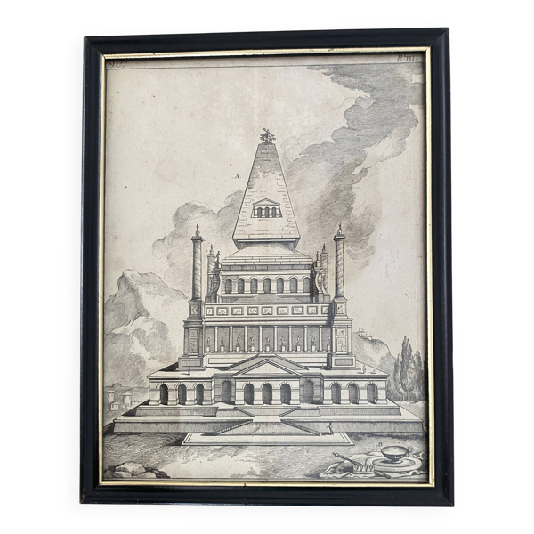 Gravure d'architecture  sous verre, Ed .Paris 1875