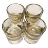 Set of nine pierre schneider smoked glass liqueur glasses