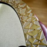 Vintage brass mirror by thomas pysse dk denmark 1950