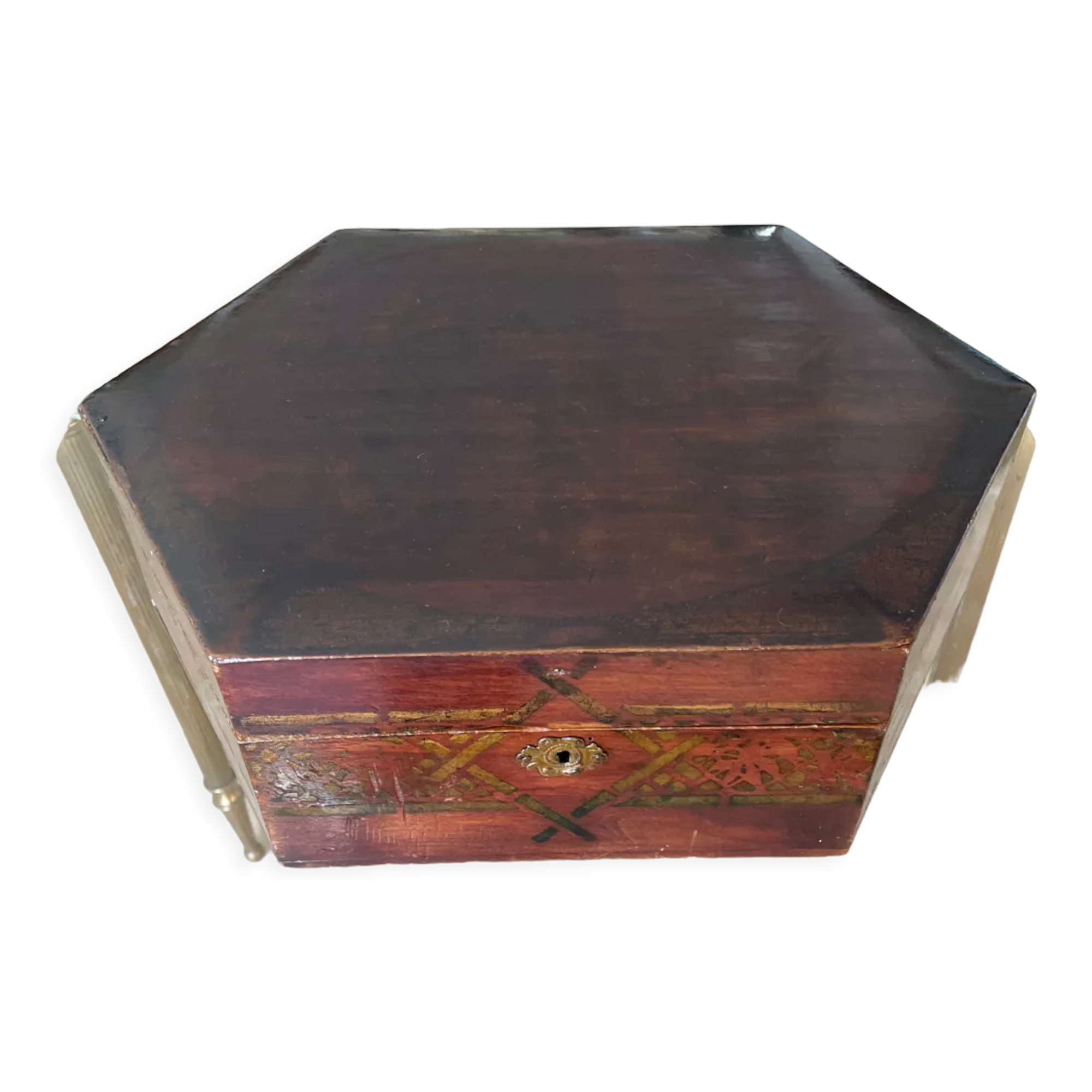 Old varnished wooden box