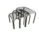 Set of 3 vintage chrome nesting tables / side tables.
